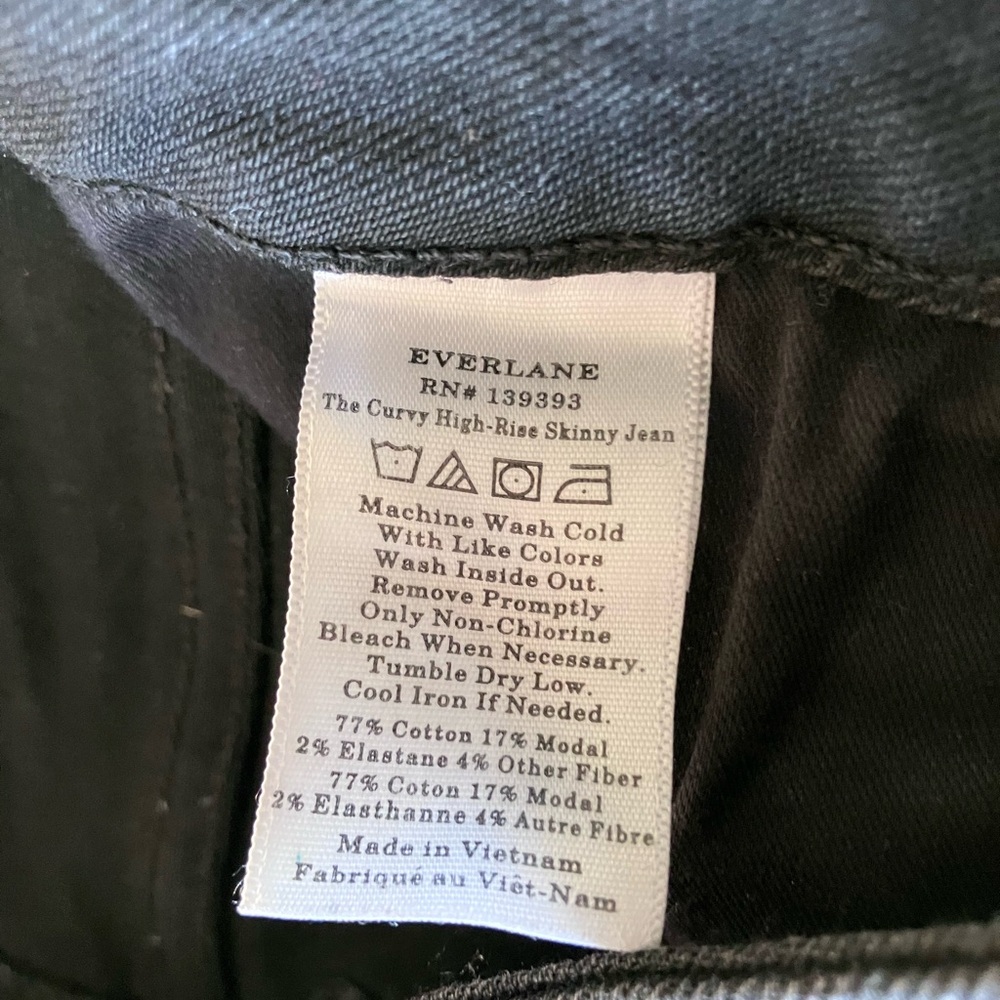EVERLANE Curvy High-Rise Black Crop Skinny Jeans Size 23 - Picture 11 of 12